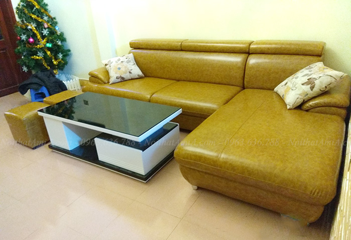 Hình ảnh Mẫu sofa da đẹp thiết kế dạng góc chữ L