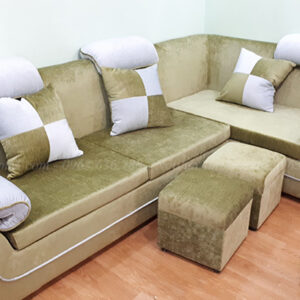 Hình ảnh Mẫu sofa góc nỉ đẹp chụp tại phòng khách nhà khách hàng