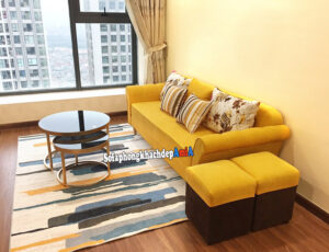 Hình ảnh Mẫu sofa nỉ đẹp hiện đại phòng khách chung cư nhỏ xinh xắn