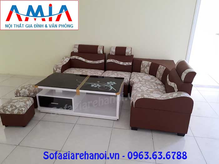 Hình ảnh mẫu sofa góc giá rẻ da pha nỉ đẹp thật hiện đại và trẻ trung