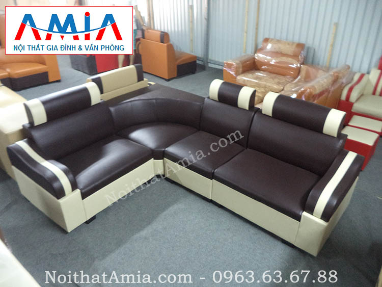 Hình ảnh cho mẫu sofa da góc giá rẻ màu đen đẹp hiện đại cho không gian phòng khách sang trọng