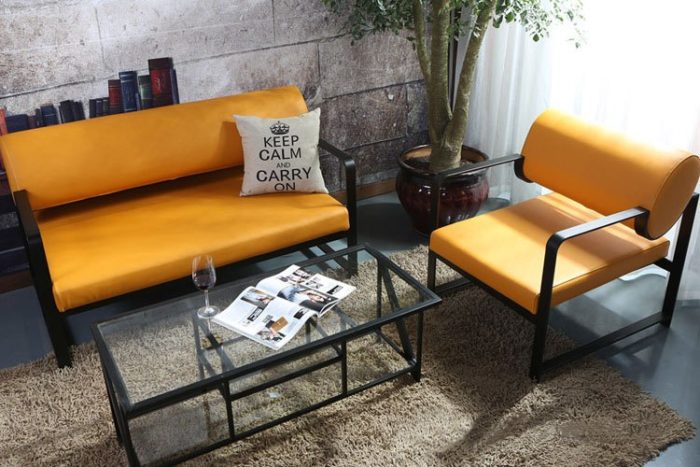 Hình ảnh Ghế sofa cafe đẹp chất liệu da hiện đại và sang trọng lại dễ vệ sinh