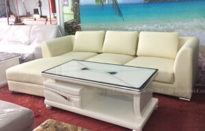 Hình ảnh Sofa da chữ L đẹp 3 chỗ chụp tại Tổng kho Nội thất AmiA