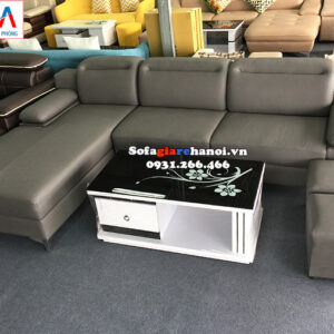 Hình ảnh Ghế sofa da chữ L giá rẻ Hà Nội cho phòng khách đẹp hiện đại