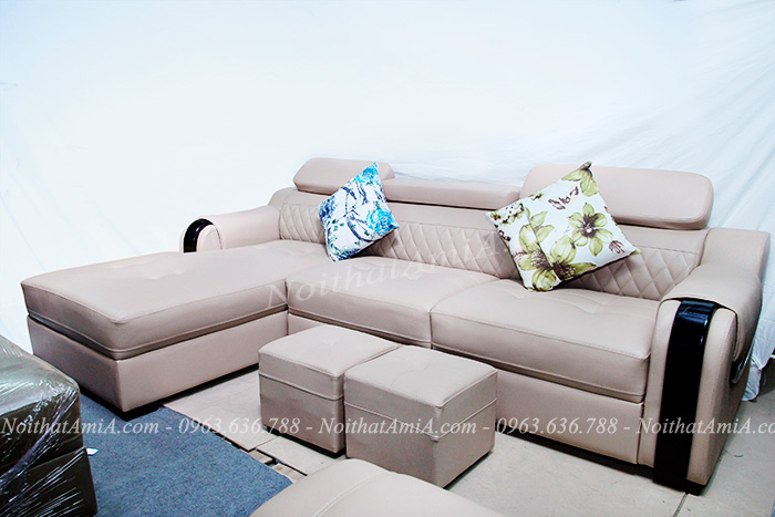 Hình ảnh Sofa da đẹp chữ l tại AmiA cho căn phòng khách đẹp