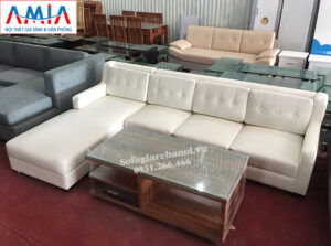 Hình ảnh Sofa da đẹp giá rẻ thiết kế dạng góc chữ L cho phòng khách gia đình