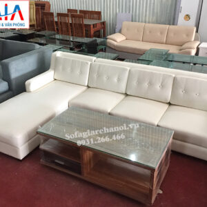 Hình ảnh Sofa da đẹp giá rẻ thiết kế dạng góc chữ L cho phòng khách gia đình