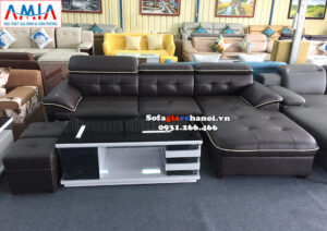 Hình ảnh Ghế sofa da đẹp hiện đại kê phòng khách lớn