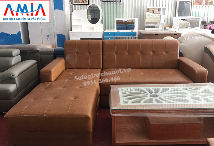 Hình ảnh Sofa da đẹp nhỏ xinh cho nhà nhỏ, phòng khách nhỏ gia đình