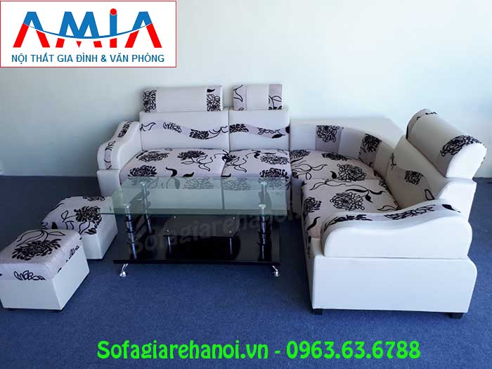 Hình ảnh bộ sofa góc giá rẻ với chất liệu da pha nỉ đẹp hiện đại