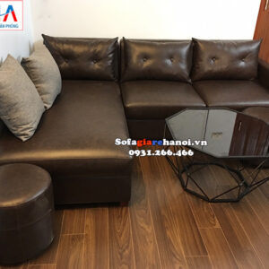 Hình ảnh Bộ ghế sofa da giá rẻ cho phòng khách nhỏ thiết kế hình chữ L 3 chỗ