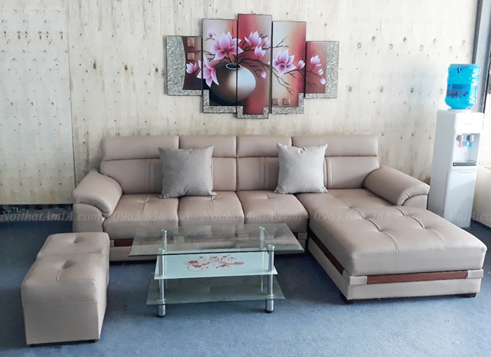 Hình ảnh Ghế sofa da góc chữ l đẹp cho căn phòng đẹp