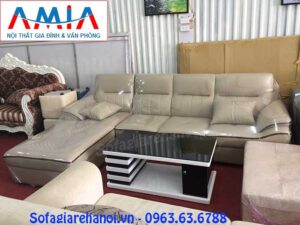 Hình ảnh mẫu ghế sofa da góc chữ L AmiA SFD141 vừa đẹp vừa hiện đại