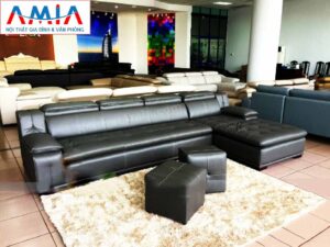 Hình ảnh cho mẫu sofa da góc chữ L vừa hiện đại vừa sang trọng được cung cấp bởi Nội thất AmiA