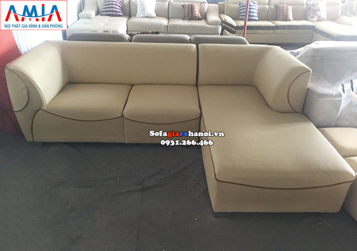 Hình ảnh Ghế sofa da góc chữ L hiện đại cho phòng khách đẹp