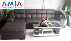 Hình ảnh cho mẫu ghế sofa da góc chữ L 4 chỗ ngồi đẹp hiện đại