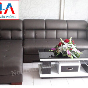 Hình ảnh cho mẫu ghế sofa da góc chữ L 4 chỗ ngồi đẹp hiện đại