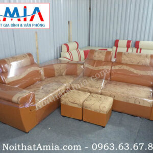 Hình ảnh cho mẫu sản phẩm sofa da pha nỉ đẹp hiện đại cho không gian đẹp