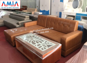 Hình ảnh Sofa da góc nhỏ xinh cho phòng khách nhỏ, nhà nhỏ, chung cư nhỏ