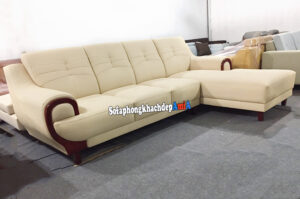 Hình ảnh Sofa da nhập khẩu Hàn Quốc cho phòng khách đẹp thiết kế hình chữ L