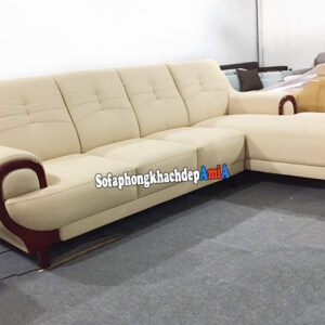 Hình ảnh Sofa da nhập khẩu Hàn Quốc cho phòng khách đẹp thiết kế hình chữ L