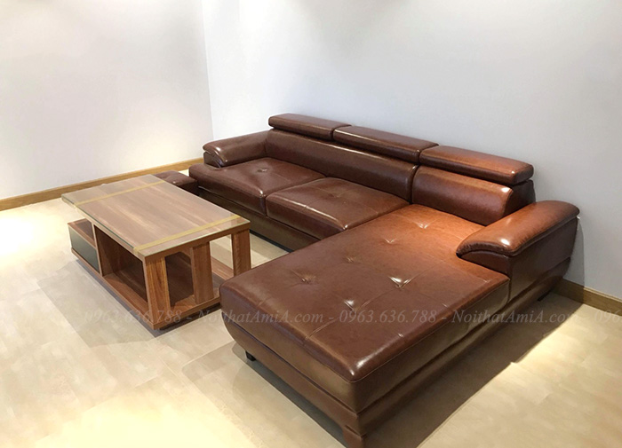 Hình ảnh ghế sofa da phòng khách đẹp tại Hà Nội