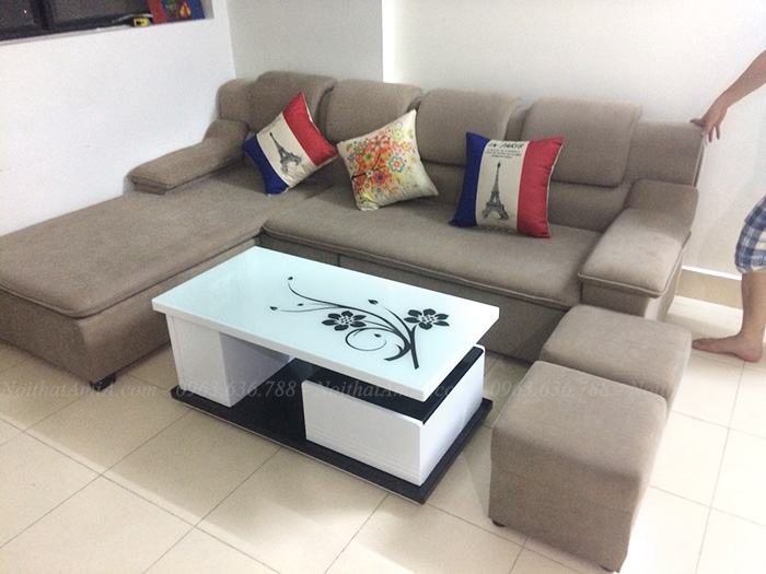 Hình ảnh Sofa đẹp chất liệu nỉ thiết kế hình chữ L