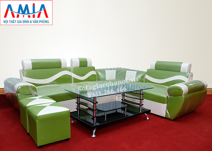 Hình ảnh Sofa giá rẻ 2 triệu AmiA với gam màu xanh độc đáo, hiện đại