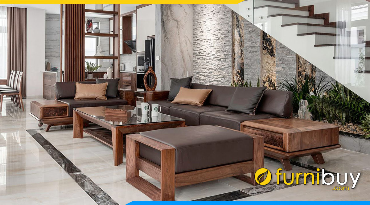 BÀn ghế sofa gỗ hiện đại sang trọng