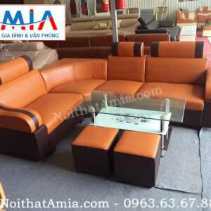 Hình ảnh cho mẫu sofa da góc giá rẻ cho phòng khách căn hộ chung cư