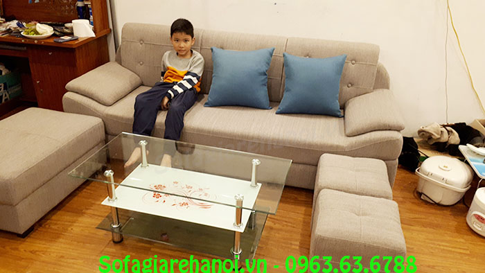 Hình ảnh ghế sofa nỉ văng đẹp cho phòng khách nhà chung cư hiện đại