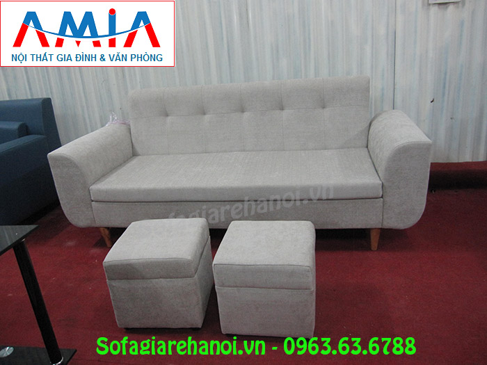 Hình ảnh ghế sofa nhỏ mini đẹp hiện đại tại Hà Nội có thiết kế rút khuy độc đáo, ấn tượng