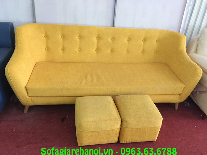 Hình ảnh mẫu ghế sofa văng đẹp hiện đại với gam màu vàng