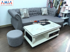 Hình ảnh sofa nỉ cho phòng khách nhỏ hiện đại nhà phố, nhà chung cư, cửa hàng quần áo