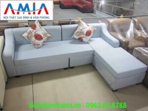 Hình ảnh mẫu ghế sofa nỉ góc chữ L AmiA SFN134 đẹp hiện đại cho không gian căn phòng khách đẹp gia đình