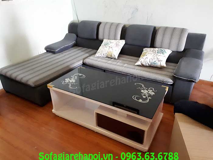 Hình ảnh bộ bàn ghế sofa nỉ chữ L đẹp hiện đại, sang trọng