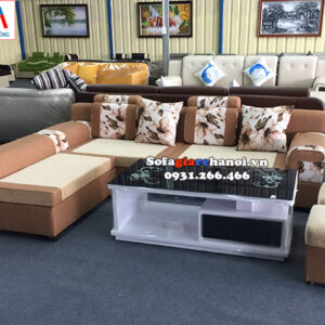 Hình ảnh Sofa nỉ chữ L cho phòng khách đẹp hiện đại tại Hà Đông, Hà Nội