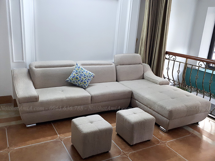 Hình ảnh Sofa nỉ chữ L đẹp thiết kế hiện đại và sang trọng