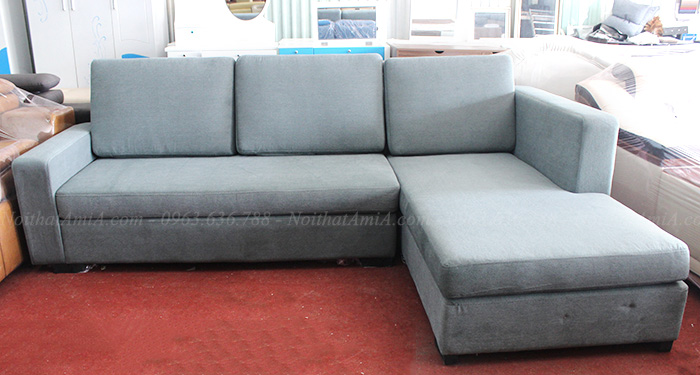 Hình ảnh Sofa nỉ chữ L đẹp thiết kế đơn giản với kích thước nhỏ xinh