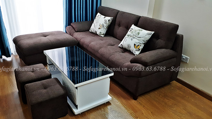 Hình ảnh ghế sofa nỉ đẹp cho chung cư với thiết kế dạng văng