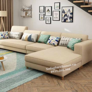 Hình ảnh Sofa nỉ đẹp giá rẻ Hà Nội bài trí trong không gian phòng khách gia đình