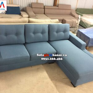 Hình ảnh Sofa nỉ giá rẻ Hà Nội hình chữ L đẹp hiện đại thiết kế rút khuy độc đáo