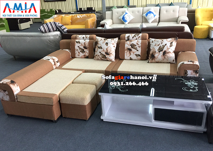 Hình ảnh Mẫu sofa nỉ giá rẻ phòng khách chung cư hiện đại