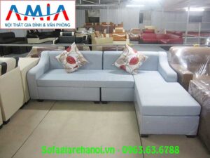 Hình ảnh bộ sofa nỉ góc chữ L đẹp, sang trọng và trẻ trung