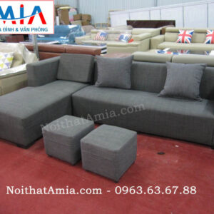 Hình ảnh cho mẫu ghế sofa nỉ góc chữ L đẹp hiện đại cho không gian căn phòng khách nhỏ