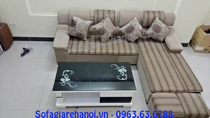 Hình ảnh cho mẫu ghế sofa nỉ góc chữ L đẹp hiện đại cho phòng khách gia đình