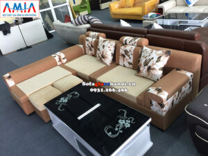 Hình ảnh Sofa nỉ góc đẹp cho phong khách hiện đại nhà phố, nhà chung cư