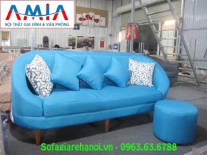 Hình ảnh ghế sofa văng 1m8 đẹp hiện đại và sang trọng cùng gam màu xanh nổi bật