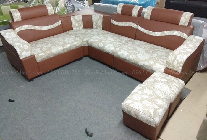 Hình ảnh Sofa rẻ đẹp Hà Nội thiết kế họa tiết hoa văn