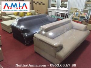 Hình ảnh cho mẫu sofa văng da màu trắng đẹp hiện đại với chất liệu da nhập khẩu cao cấp